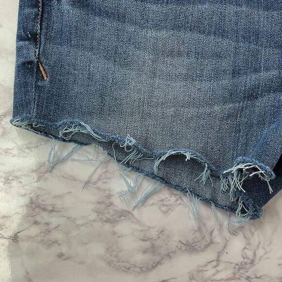 Express Blue Distressed Custom Cutoff Denim Jean Shorts 4 - Picture 2 of 5